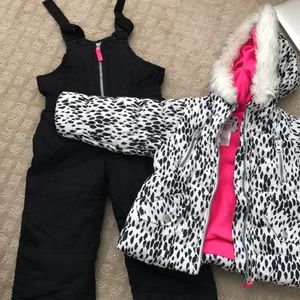 Toddler snow bib and jacket set